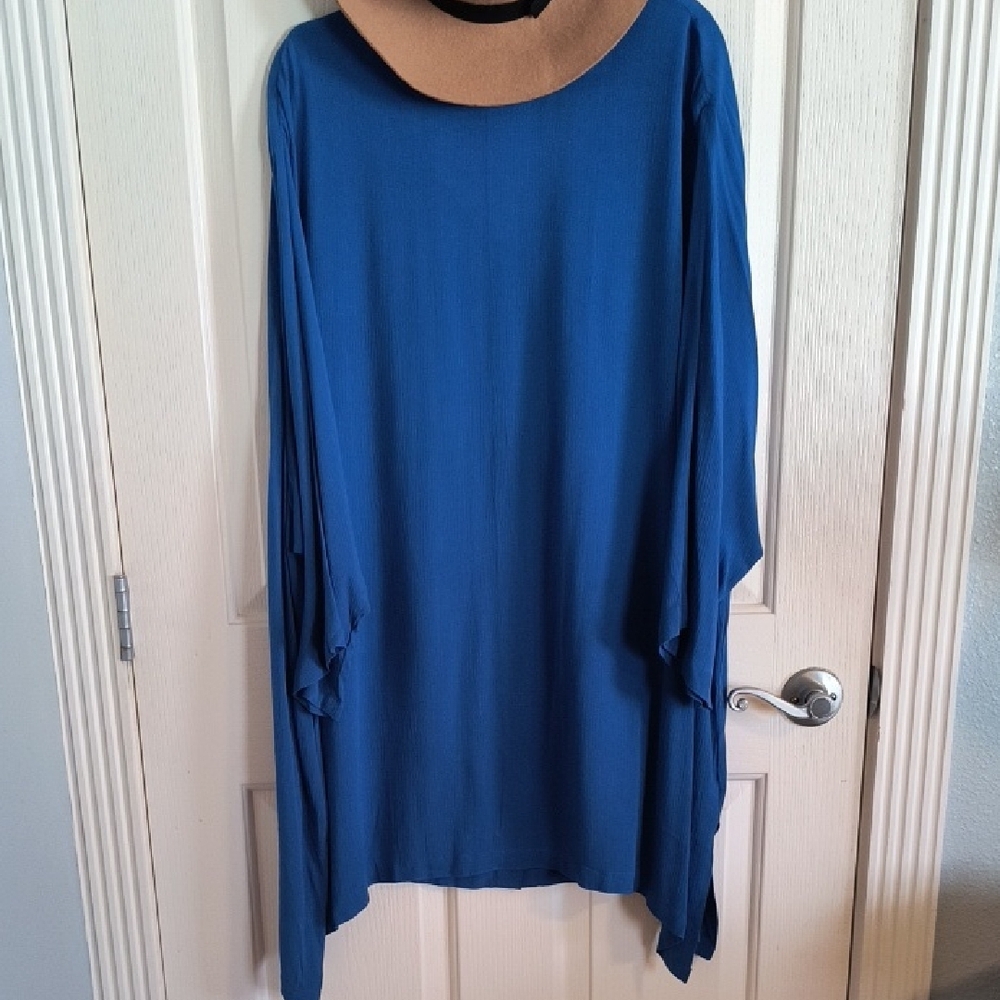 Yazdi Balinese Blue Tunic XXL NWOT - Picture 3 of 6